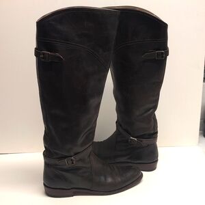 Frye, brown, genuine leather, tall boots, fits like a 9 listed as size 10